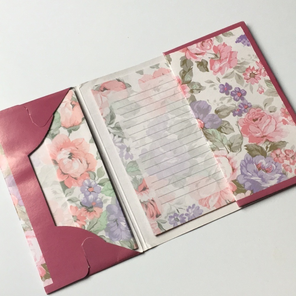 Vintage stationary set letter & envelopes floral